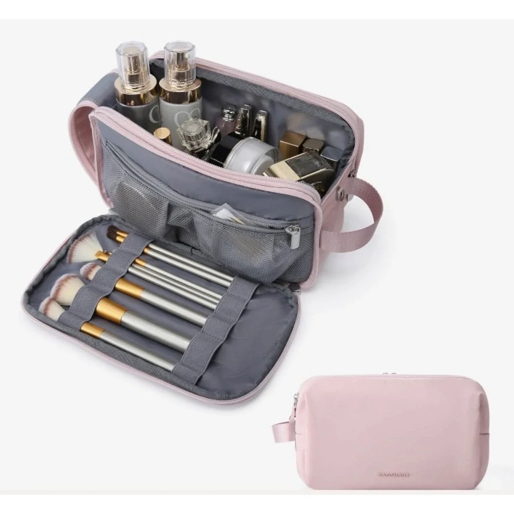 BAGSMART Toiletry Bag Travel Makeup‎ Cosmetic Bag Organizer Pink